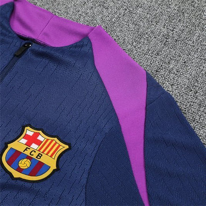 25/26 FC Barcelona Half Zip Training Blue/Purple Tracksuit from FootballPrestige.club - Premium Football Kits
