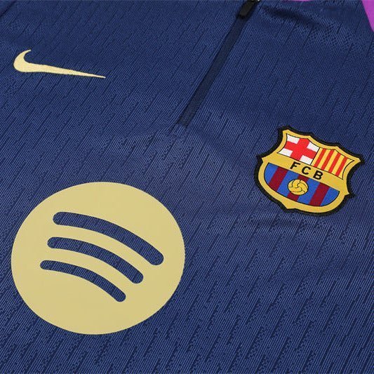 25/26 FC Barcelona Half Zip Training Blue/Purple Tracksuit from FootballPrestige.club - Premium Football Kits