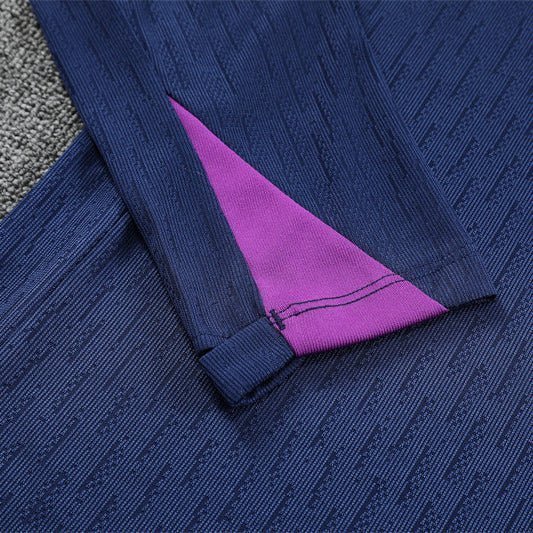 25/26 FC Barcelona Half Zip Training Blue/Purple Tracksuit from FootballPrestige.club - Premium Football Kits