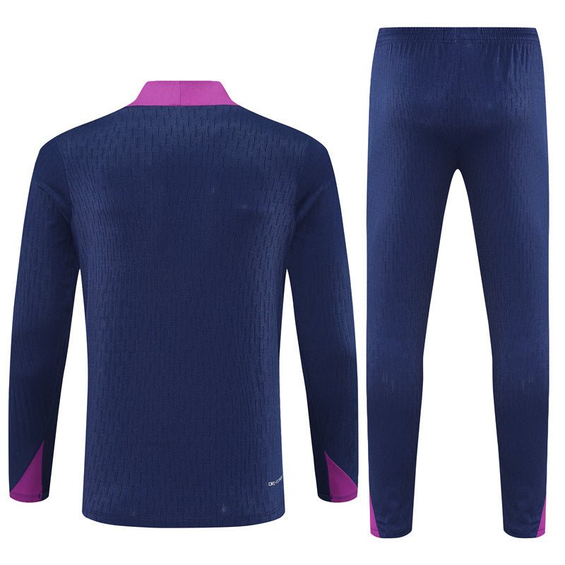 25/26 FC Barcelona Half Zip Training Blue/Purple Tracksuit from FootballPrestige.club - Premium Football Kits