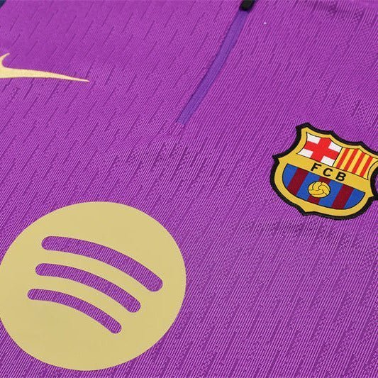 25/26 FC Barcelona Half Zip Training Purple/Blue Kids Size Tracksuit from FootballPrestige.club - Premium Football Kits