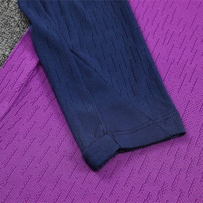 25/26 FC Barcelona Half Zip Training Purple/Blue Tracksuit from FootballPrestige.club - Premium Football Kits