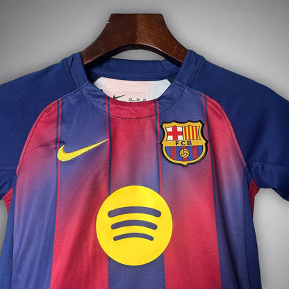 25/26 FC Barcelona Home Kids Size Kit from FootballPrestige.club - Premium Football Kits