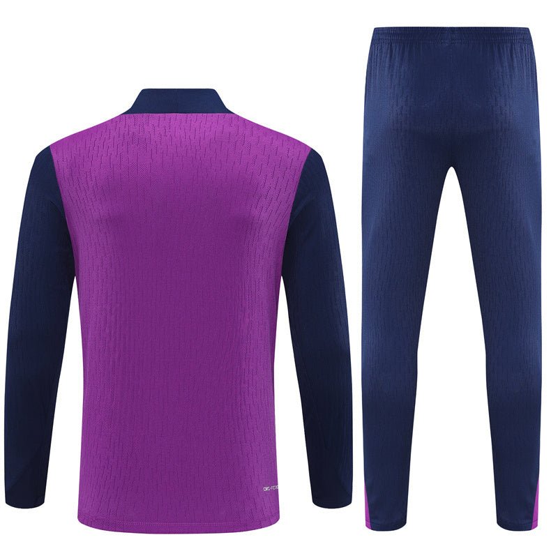 25/26 FC Barcelona Training Purple/Blue Kids Size Tracksuit from FootballPrestige.club - Premium Football Kits