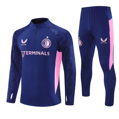25/26 Feyenoord Training Blue Kids Size Tracksuit from FootballPrestige.club - Premium Football Kits