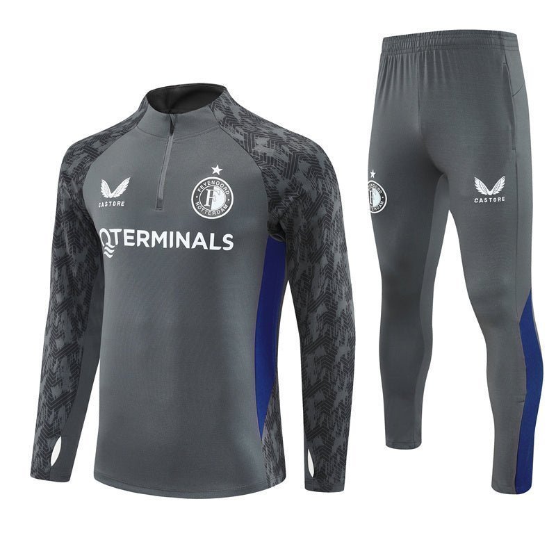 25/26 Feyenoord Training Grey Tracksuit from FootballPrestige.club - Premium Football Kits