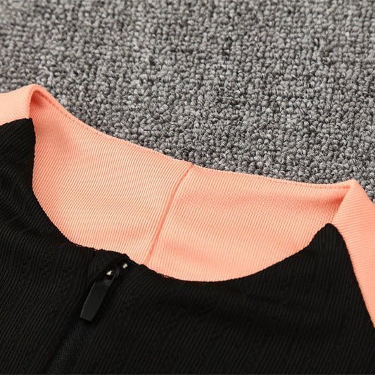 25/26 France Training Black/Light Pink Kids Size Tracksuit from FootballPrestige.club - Premium Football Kits