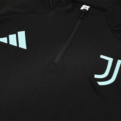 25/26 Juventus Training Black Tracksuit from FootballPrestige.club - Premium Football Kits