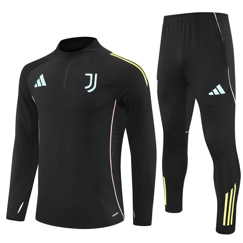 25/26 Juventus Training Black Tracksuit from FootballPrestige.club - Premium Football Kits