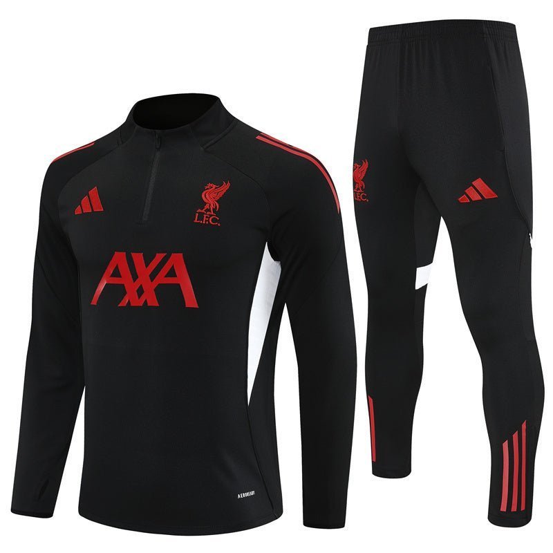 25/26 Liverpool Training Black Kids Size Tracksuit from FootballPrestige.club - Premium Football Kits