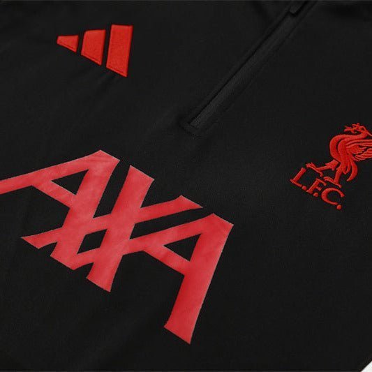 25/26 Liverpool Training Black Kids Size Tracksuit from FootballPrestige.club - Premium Football Kits