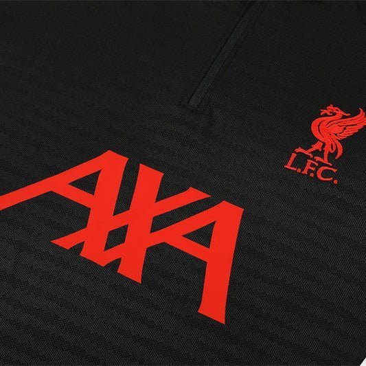25/26 Liverpool Training Black Kids Size Tracksuit from FootballPrestige.club - Premium Football Kits
