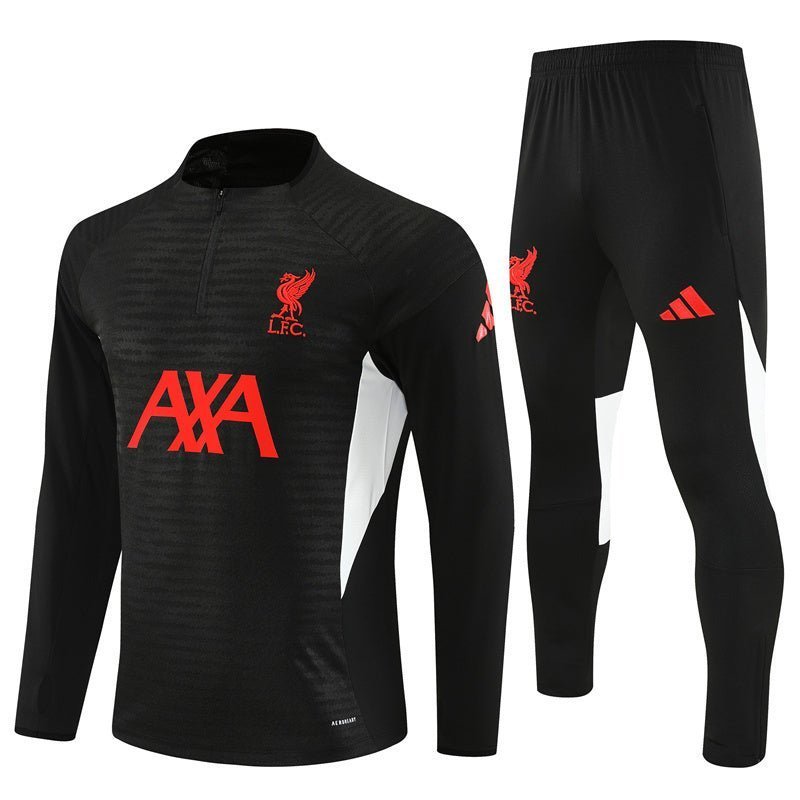 25/26 Liverpool Training Black Kids Size Tracksuit from FootballPrestige.club - Premium Football Kits
