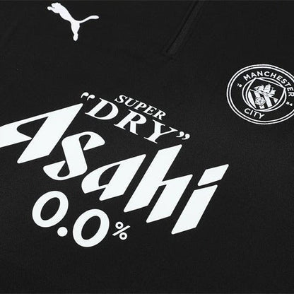 25/26 Manchester City x Asahi Black Kids Size Tracksuit from FootballPrestige.club - Premium Football Kits