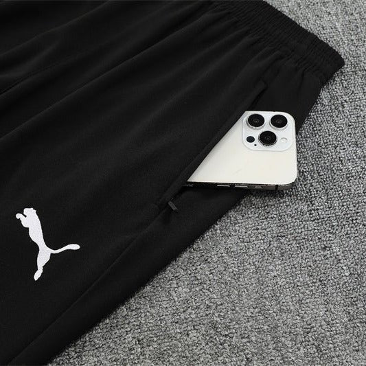 25/26 Manchester City x Asahi Black Kids Size Tracksuit from FootballPrestige.club - Premium Football Kits