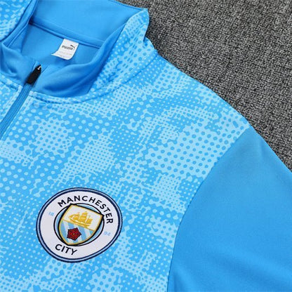 25/26 Manchester City x Asahi Blue Tracksuit from FootballPrestige.club - Premium Football Kits