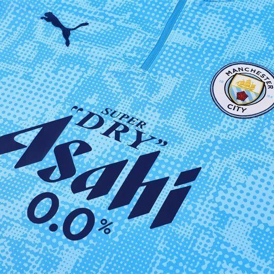 25/26 Manchester City x Asahi Blue Tracksuit from FootballPrestige.club - Premium Football Kits