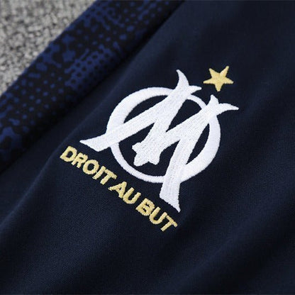 25/26 Marseille Training Navy Blue Kids Size Tracksuit from FootballPrestige.club - Premium Football Kits