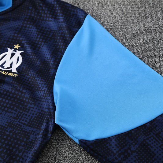 25/26 Marseille Training Navy Blue Kids Size Tracksuit from FootballPrestige.club - Premium Football Kits