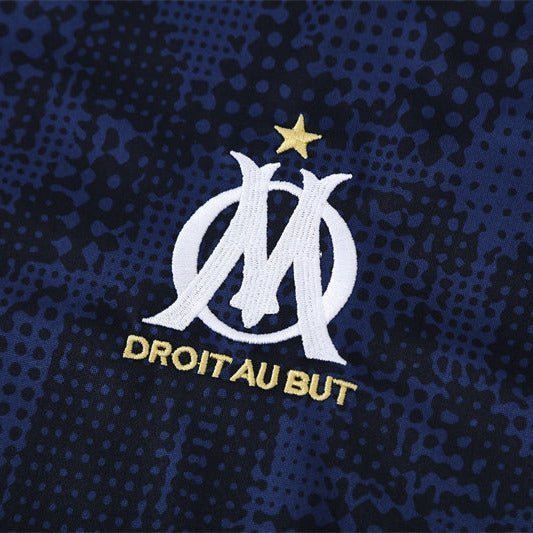 25/26 Marseille Training Navy Blue Tracksuit from FootballPrestige.club - Premium Football Kits