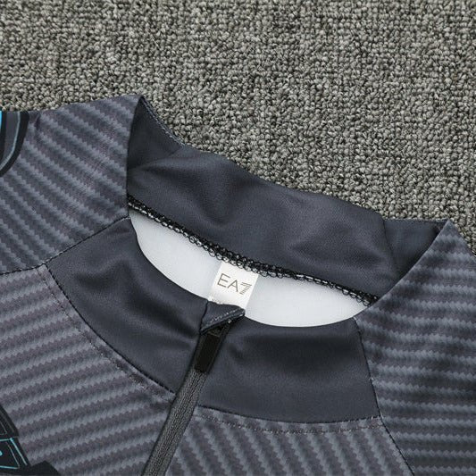 25/26 Napoli Training Black Kids Size Tracksuit from FootballPrestige.club - Premium Football Kits