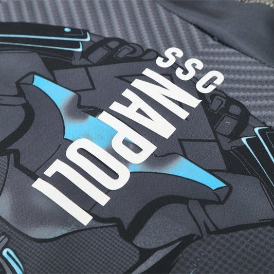 25/26 Napoli Training Black Tracksuit from FootballPrestige.club - Premium Football Kits