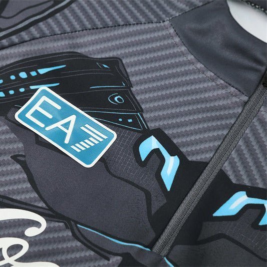 25/26 Napoli Training Black Tracksuit from FootballPrestige.club - Premium Football Kits