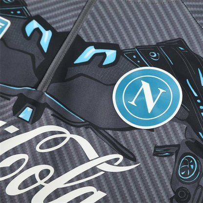 25/26 Napoli Training Black Tracksuit from FootballPrestige.club - Premium Football Kits