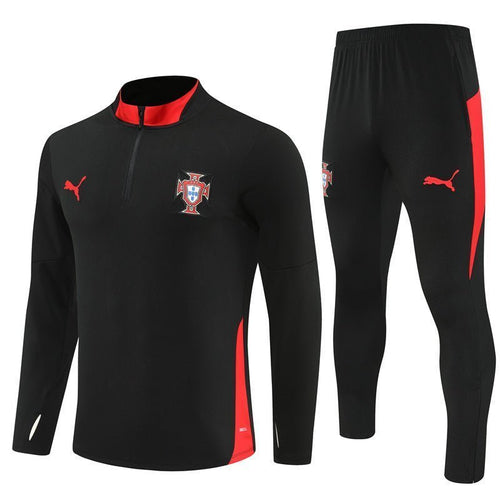 25/26 Portugal Training Black Tracksuit from FootballPrestige.club - Premium Football Kits