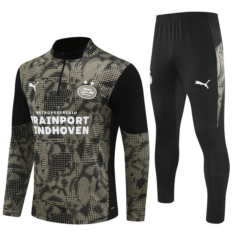 25/26 PSV Training Black Tracksuit from FootballPrestige.club - Premium Football Kits