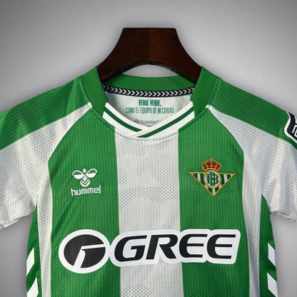 25/26 Real Betis Home Kids Size Kit from FootballPrestige.club - Premium Football Kits