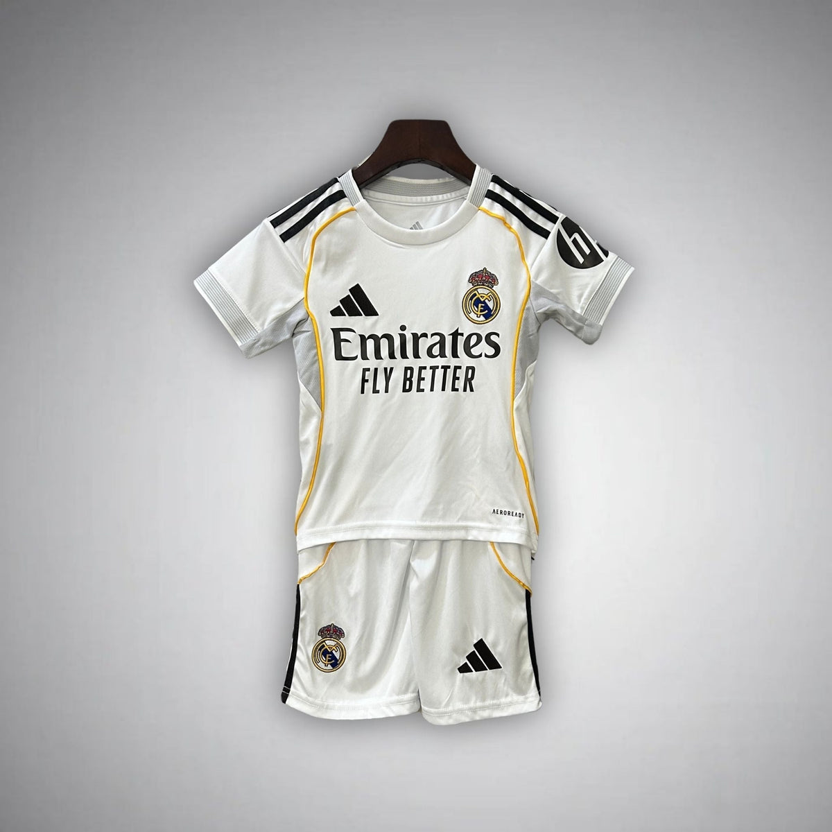 25/26 Real Madrid Home Kids Size Kit from FootballPrestige.club - Premium Football Kits