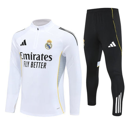25/26 Real Madrid Home Tracksuit from FootballPrestige.club - Premium Football Kits