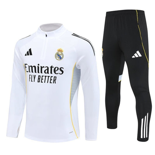 25/26 Real Madrid Home Tracksuit from FootballPrestige.club - Premium Football Kits