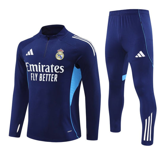 25/26 Real Madrid Training Blue Tracksuit from FootballPrestige.club - Premium Football Kits