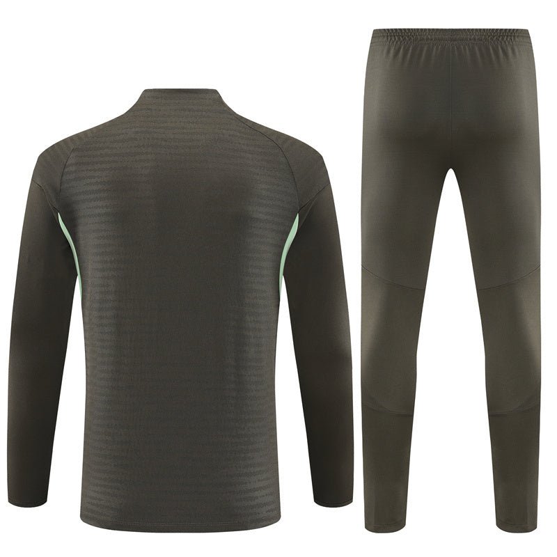 25/26 Real Madrid Training Dark Olive Kids Size Tracksuit from FootballPrestige.club - Premium Football Kits