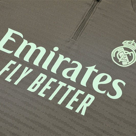 25/26 Real Madrid Training Dark Olive Kids Size Tracksuit from FootballPrestige.club - Premium Football Kits