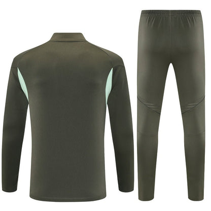 25/26 Real Madrid Training Dark Olive Kids Size Tracksuit from FootballPrestige.club - Premium Football Kits