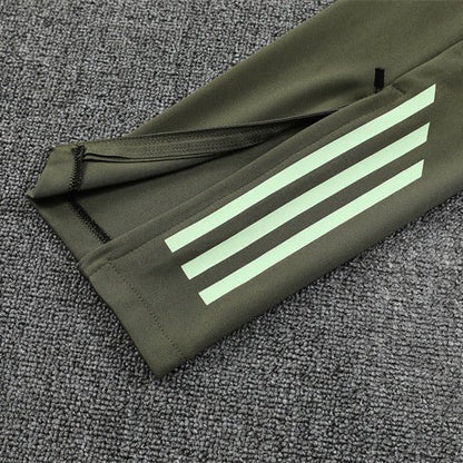 25/26 Real Madrid Training Dark Olive Kids Size Tracksuit from FootballPrestige.club - Premium Football Kits