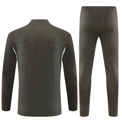 25/26 Real Madrid Training Dark Olive Tracksuit from FootballPrestige.club - Premium Football Kits