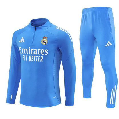 25/26 Real Madrid Training Light Blue Tracksuit from FootballPrestige.club - Premium Football Kits