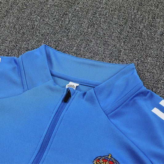 25/26 Real Madrid Training Light Blue Tracksuit from FootballPrestige.club - Premium Football Kits