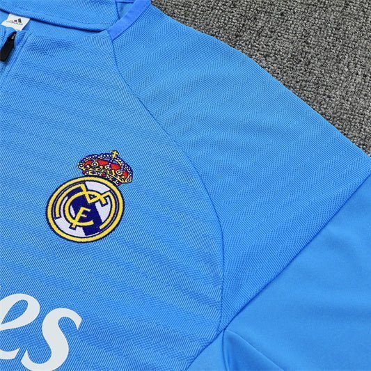 25/26 Real Madrid Training Light Blue Tracksuit from FootballPrestige.club - Premium Football Kits