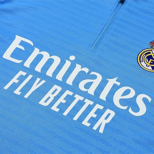 25/26 Real Madrid Training Light Blue Tracksuit from FootballPrestige.club - Premium Football Kits