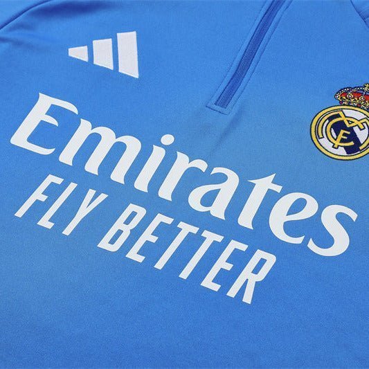 25/26 Real Madrid Training Light Blue Tracksuit from FootballPrestige.club - Premium Football Kits
