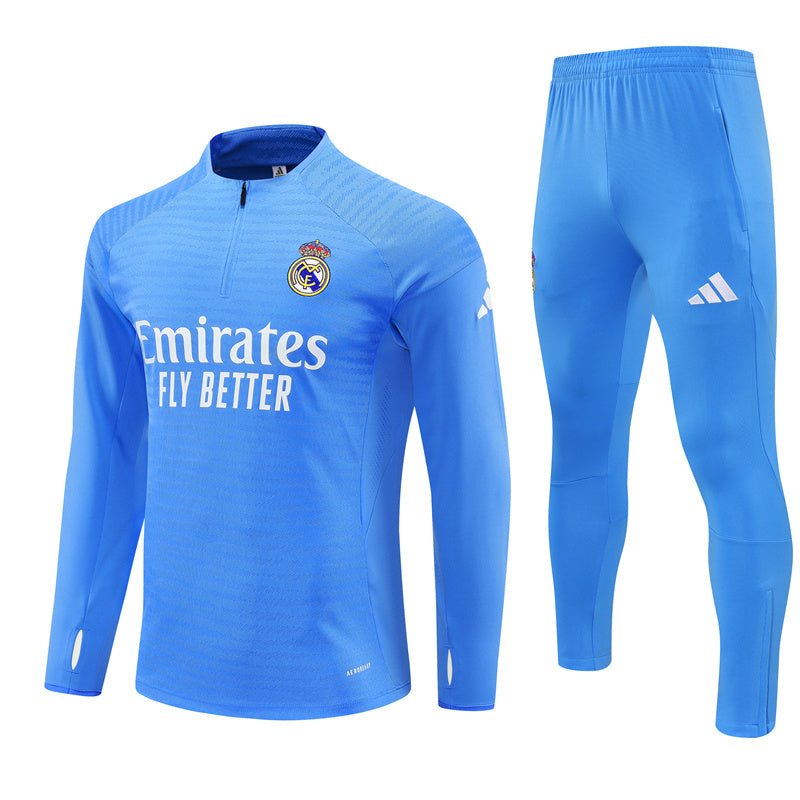 25/26 Real Madrid Training Light Blue Tracksuit from FootballPrestige.club - Premium Football Kits
