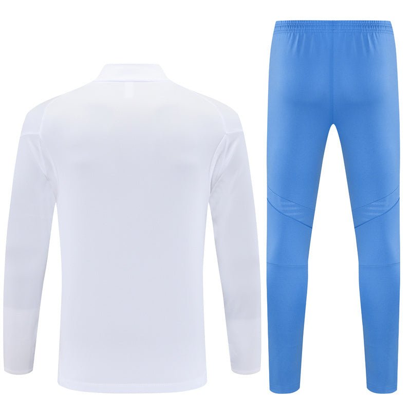 25/26 Real Madrid Training White/Light Blue Tracksuit from FootballPrestige.club - Premium Football Kits