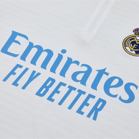 25/26 Real Madrid Training White/Light Blue Tracksuit from FootballPrestige.club - Premium Football Kits
