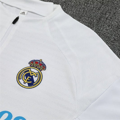 25/26 Real Madrid Training White/Light Blue Tracksuit from FootballPrestige.club - Premium Football Kits