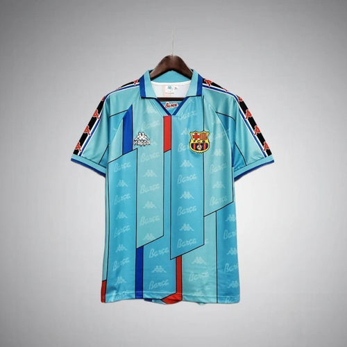 96/97 FC Barcelona Away Kit from FootballPrestige.club - Premium Football Kits